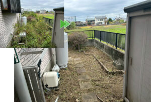 植木の伐採と剪定やお庭の草刈り作業