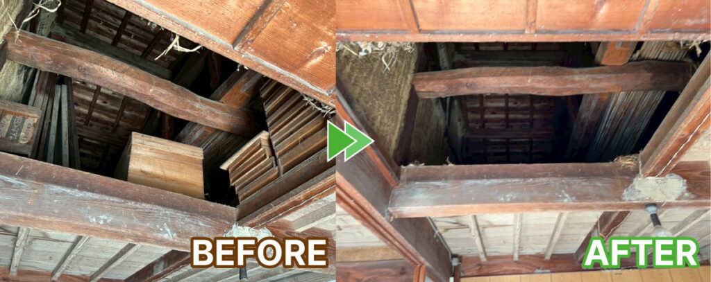 屋根裏の残置物撤去