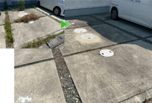 磐田市の草刈り・草取りの作業前後